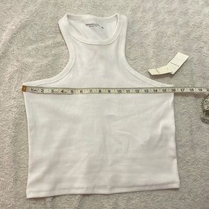 White cotton rib tank